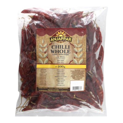 Anjappar dried chilli whole 200g