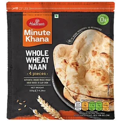 Haldiram whole wheat naan 320g