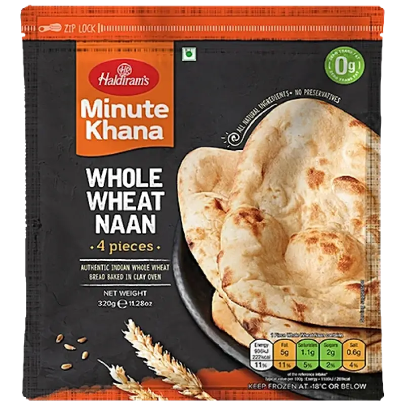Haldiram whole wheat naan 320g
